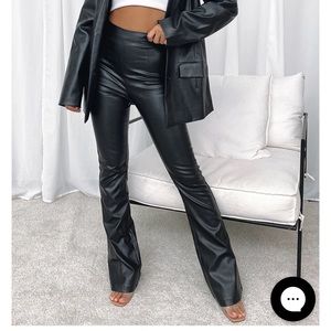 Flare Leather Pants